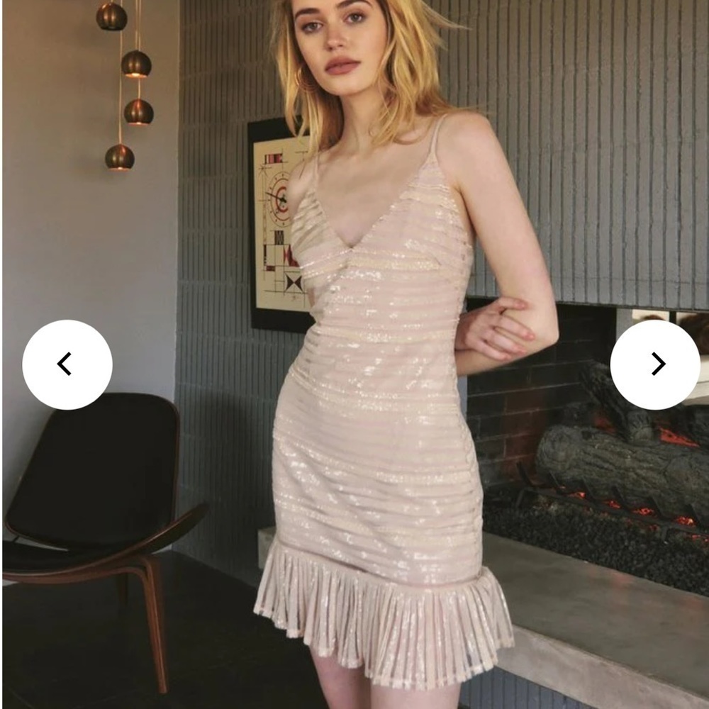 NEW NWT The Jetset Diaries TJD Power of Love Mini Dress Nude Medium M